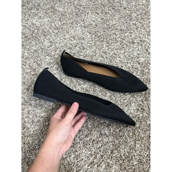 Everlane Black ReKnit 40 Hour Pointed Toe Ballet Flats US 11 - Image 3