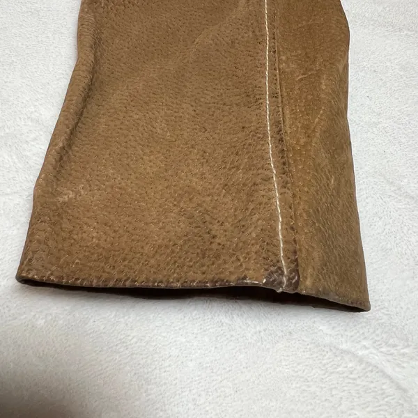 Vintage Jennyfer J 100% Leather Suede Trench Coat Size S Hippie Y2K 70s 80s Boho - Image 12