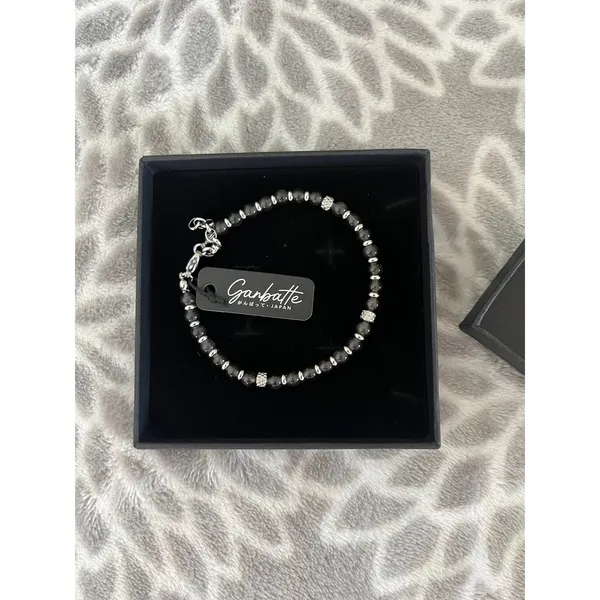 Handcrafted Silver Beaded Bracelet Boho Chic‎ Everyday Stackable Gift New in Box Gray - Image 5