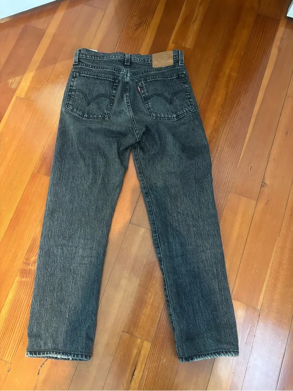 Levi’s Wedgie Straight Leg Denim Jeans in Black 25 - Image 5