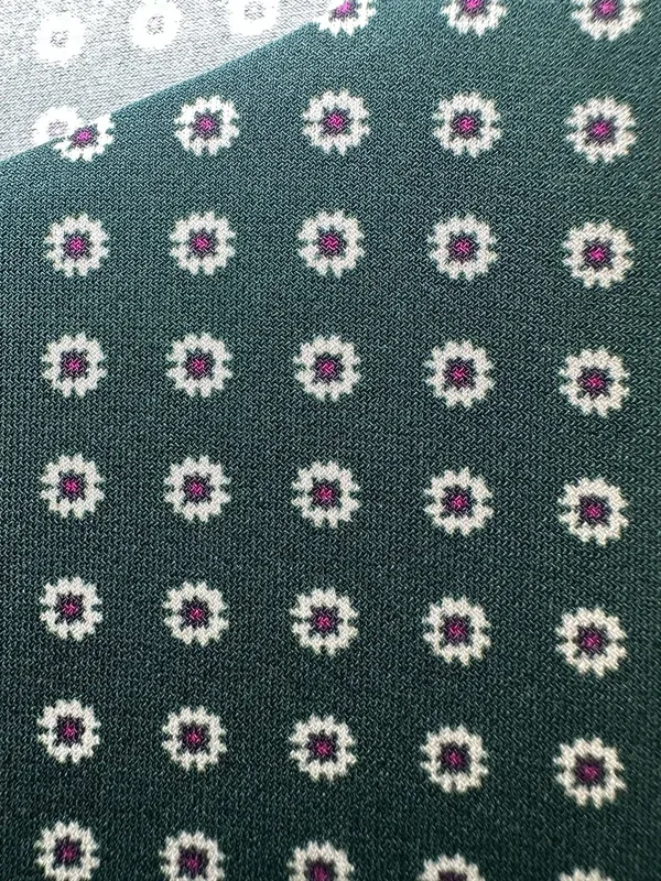 Ann Taylor Factory Twist Front Long Sleeve Top Size M Green Geo - Image 3