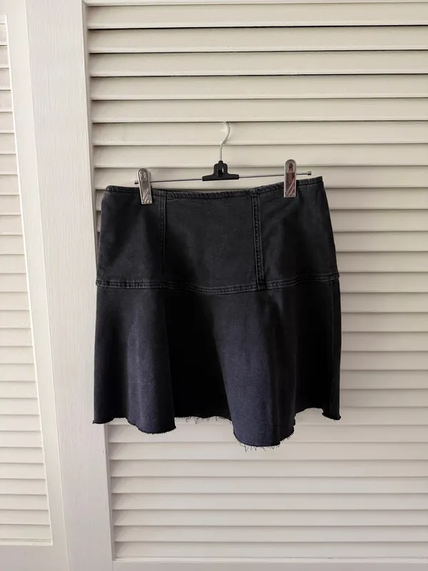 Free People Highlands Denim Skirt Black - Image 2