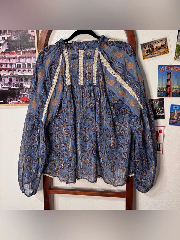 Free People Desert Dusk Tunic Blouse Top Flowy Boho - Image 6