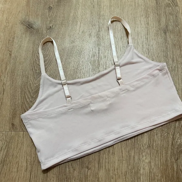 Open‎ Edit | Women's Blush Pink Adjustable Cropped Camisole Top Bra, Size M - Image 2