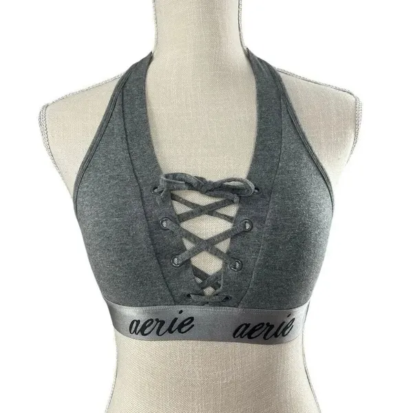 ✨Aerie Lace Up Sz Medium Grey Bralette✨ - Image 2