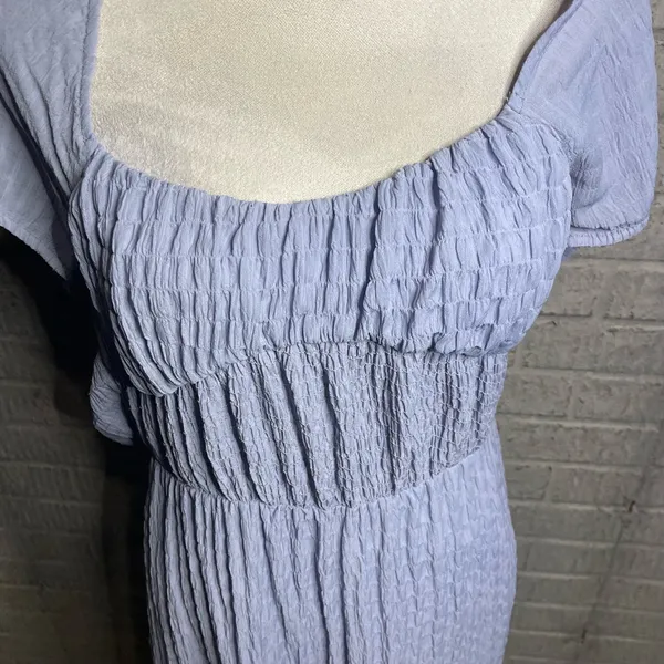 Lush NWOT Womens Purple Smocked Peasant Tiered Maxi Dress Size‎ Medium - Image 2
