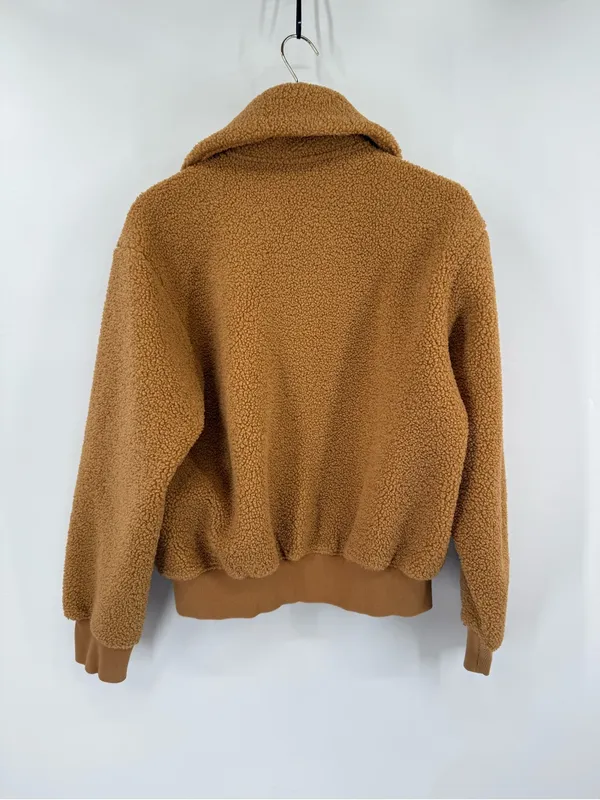 Uniqlo Teddy Fleece Cropped Full Zip Long Sleeve Jacket size medium - Image 3