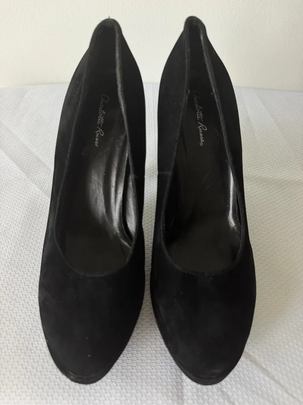 Charlotte Russe Black Velvet Heels  - Image 3