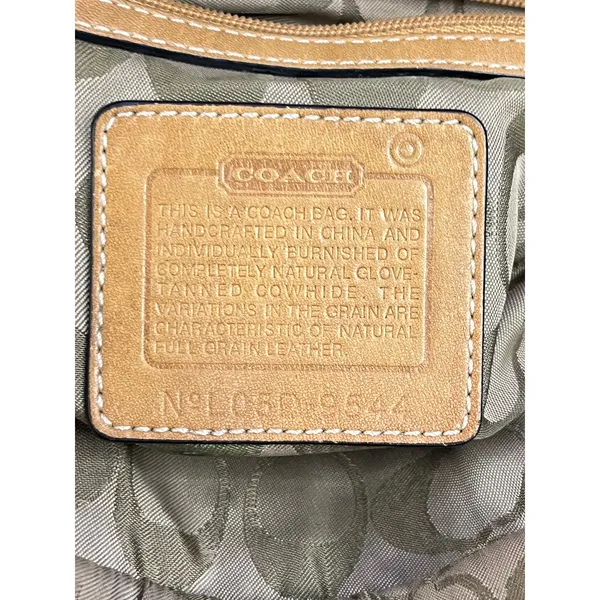 Coach Tan Leather Tote Shoulder Bag Adjustable Strap Hangtag Large Purse - Image 3