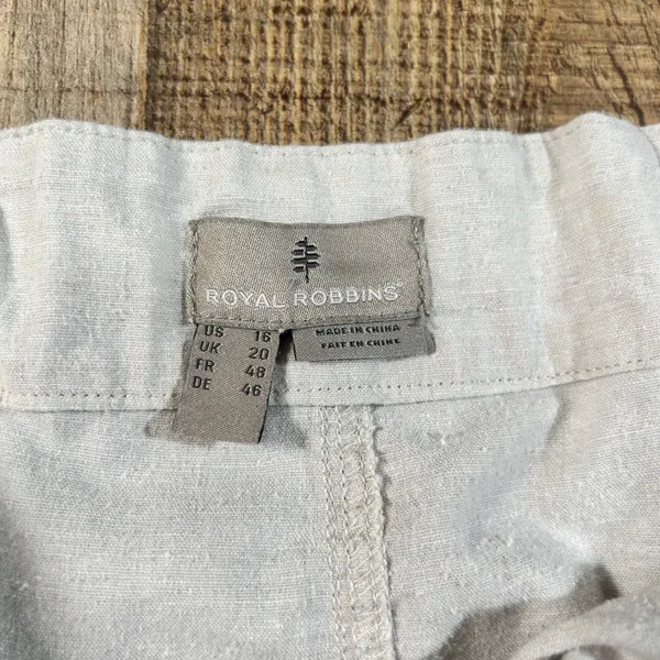 Royal Robbins Hempline Capri Pants Womens 16 Gray Hemp Blend Travel Hiking UPF50 - Image 6