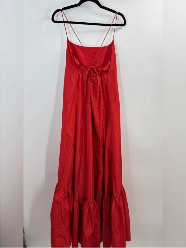 Staud The Florence Gown in Hibiscus Red M/US6-8 - Image 7