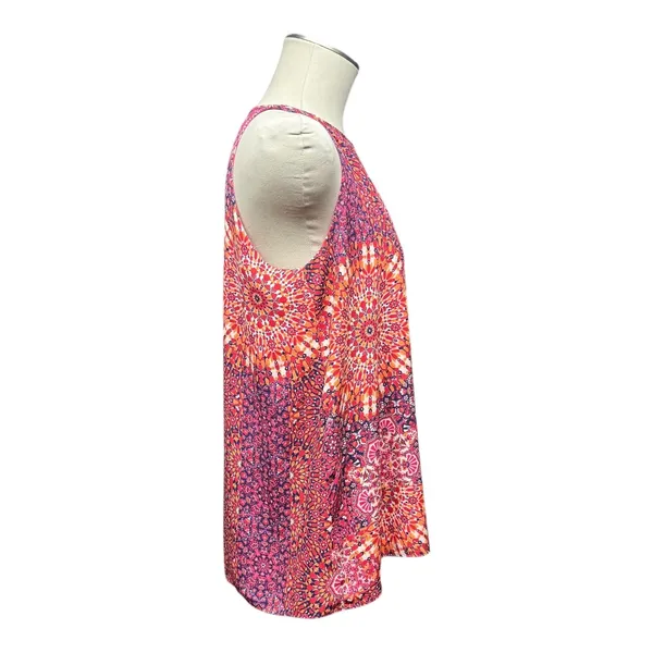 Adrienne Vittadini Sleeveless Top Pink Orange Blue Large - Image 5