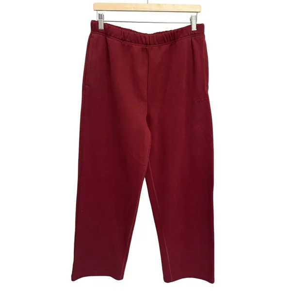 Skims Cotton Fleece Classic Straight Leg Pant Merlot medium new with tags - Image 6