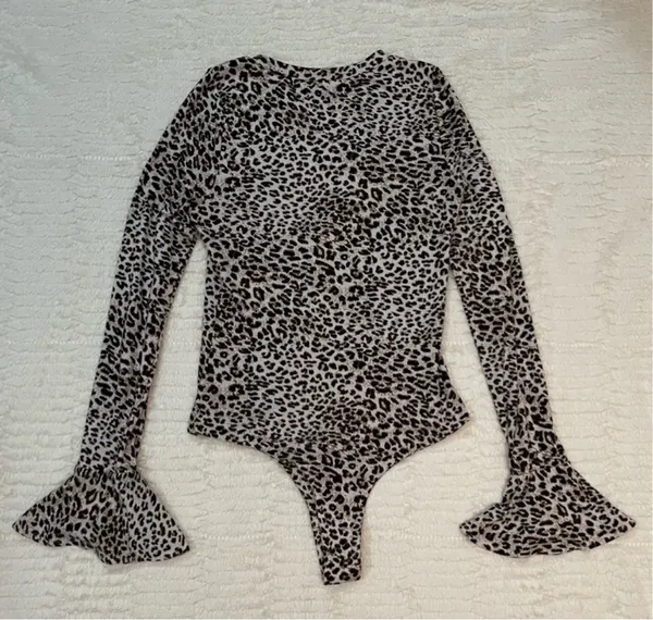 Kittenish Payton Leopard Bell Bodysuit Women’s Size Medium - Image 7
