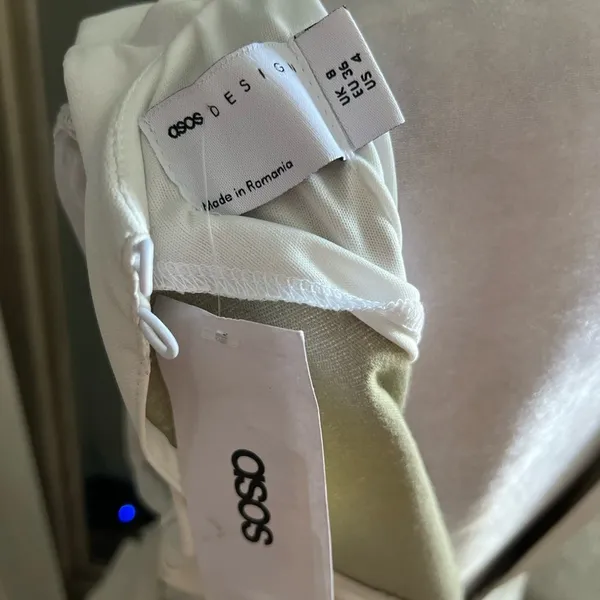 ASOS DESIGN NWT faux leather mini dress in white size 4 - Image 10