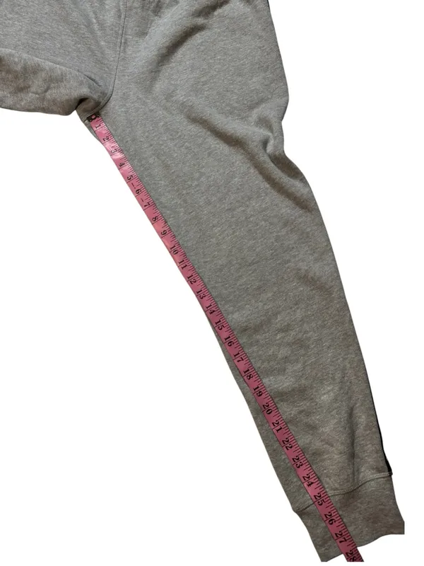 Reebok Light Gray Joggers with Black Logo Side Sz M - Image 4
