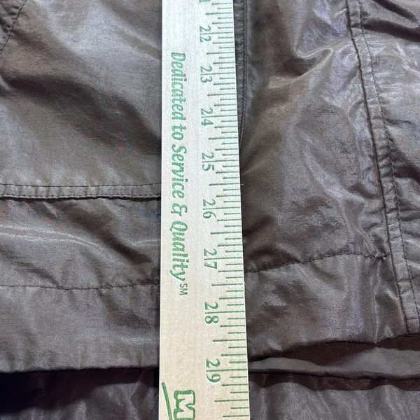 Liz Claiborne Lightweight Utility Jacket Women's L Metallic Brown Zip Snap Waist - Image 12