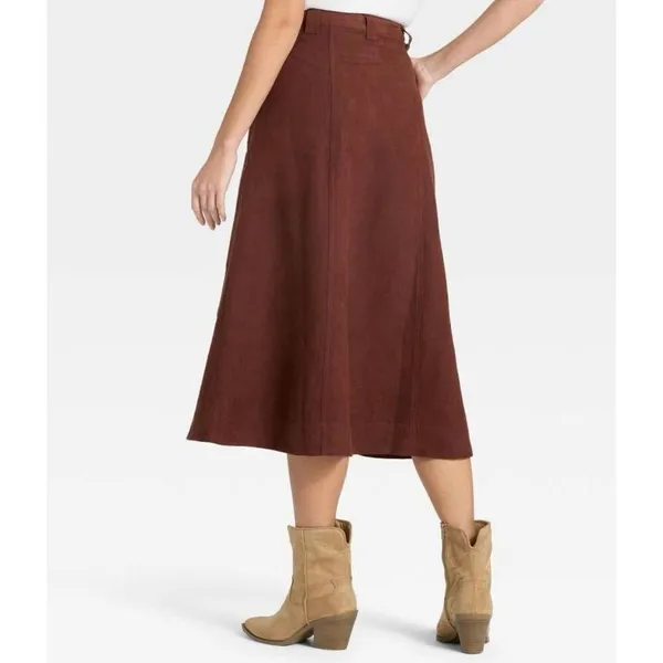 Universal Threads NWT brown faux suede midi dress size 4 - Image 2