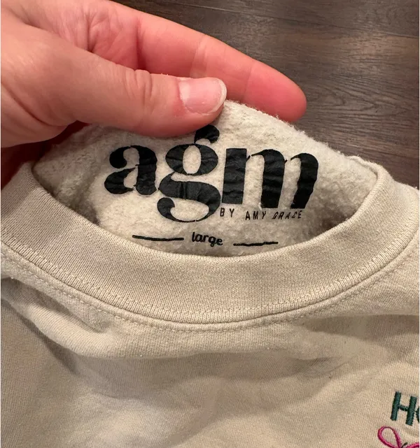 AGM Holly Jolly Crewneck Tan Size L - Image 3