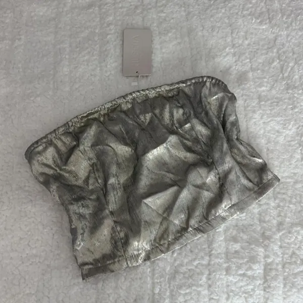 Musera Women's Gold and Silver Crop-top - Image 5