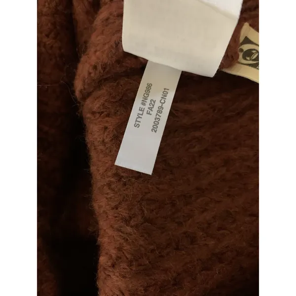Madewell Loretto Rust‎ Mock Neck Chunky Knit Sweater Cozy Cottagecore XS - Image 6