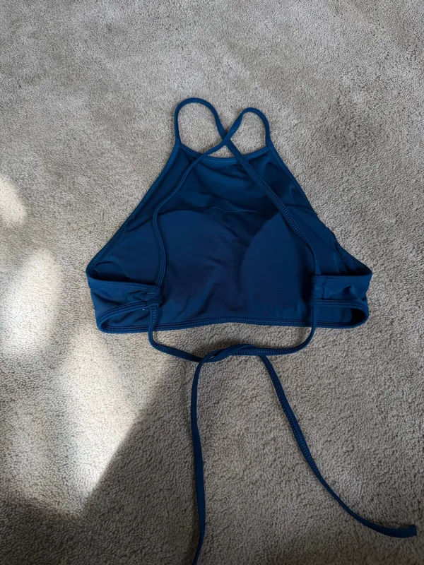 Aerie Blue High Neck Wrap Tie Bikini Top - Image 3
