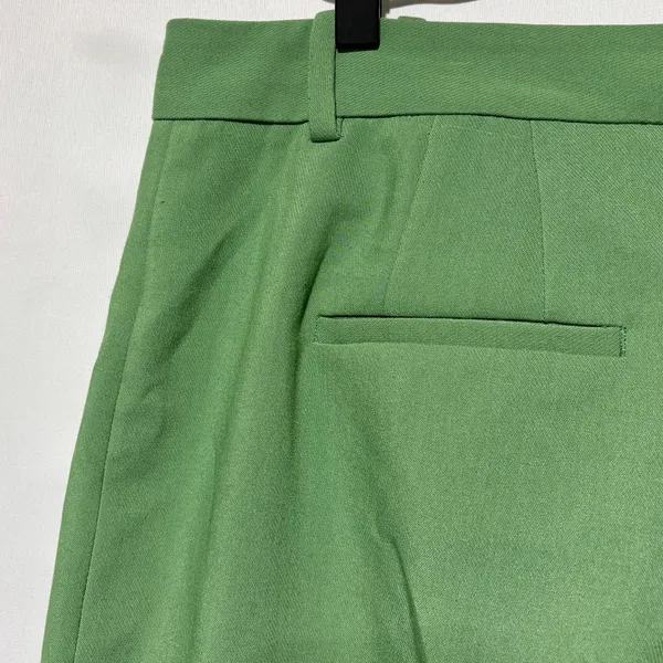 Zara High Rise Straight Leg Full Length Trousers Green Size XL 3736/047/500 - Image 13