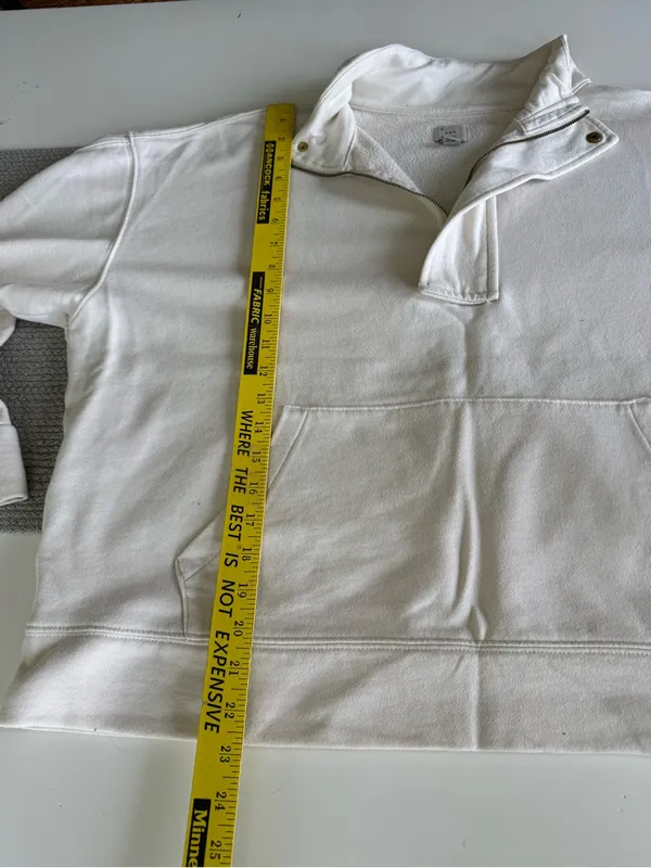 a new day Ivory Cream Quarter-Zip Pullover Sweatshirt Size XL - Image 7