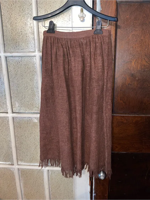 Susan Burrowes Brown Fringe Hem Women's Skirt - Size 6 - Image 2
