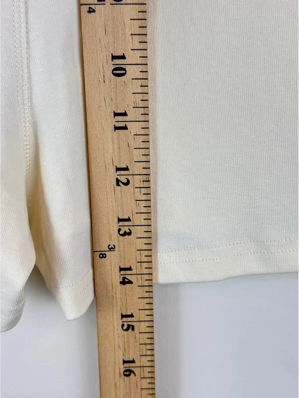 Edikted Foldover Micro Shorts Yellow Cream Cotton Stretch Y2K Size Small NWT - Image 9