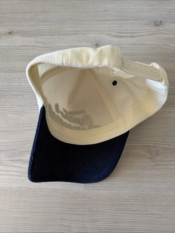 Oysters & Champagne Embroidered Two-Tone Cap - Cream & Navy - Image 4