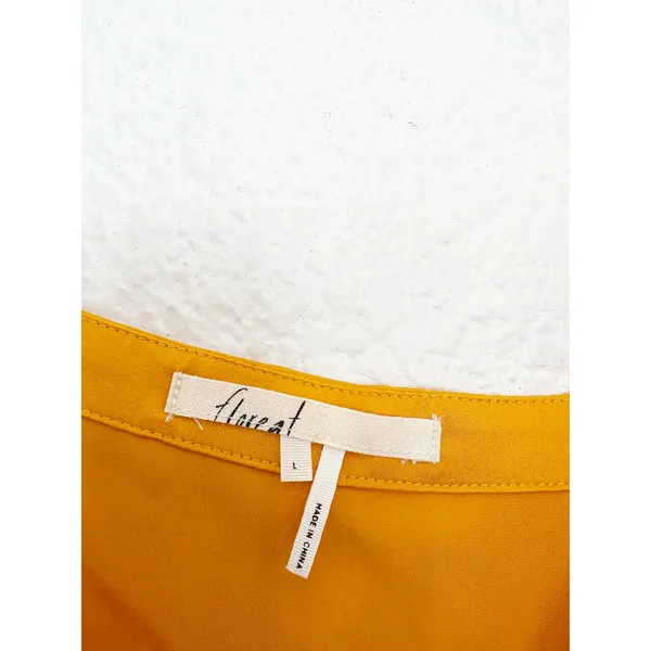 Anthropologie Floreat Tangerine Silk Cross Tank Top Camisole Blouse Cami Large - Image 6