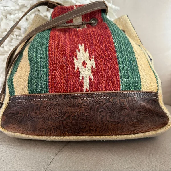 MYRA Bag Radiant Red Bucket Bag Western Cowgirl Boho Purse Large - Image 5