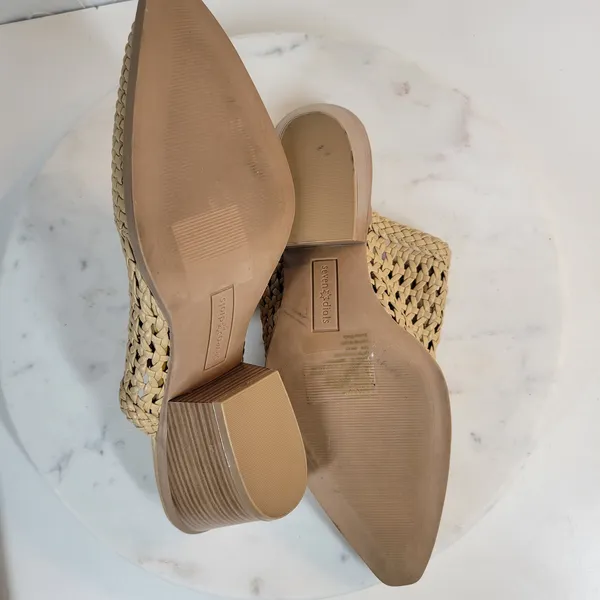 Seven Dials Womens Mule Heels 8 Brown‎ Cognac Woven Quinton Pointed Toe Clogs - Image 11