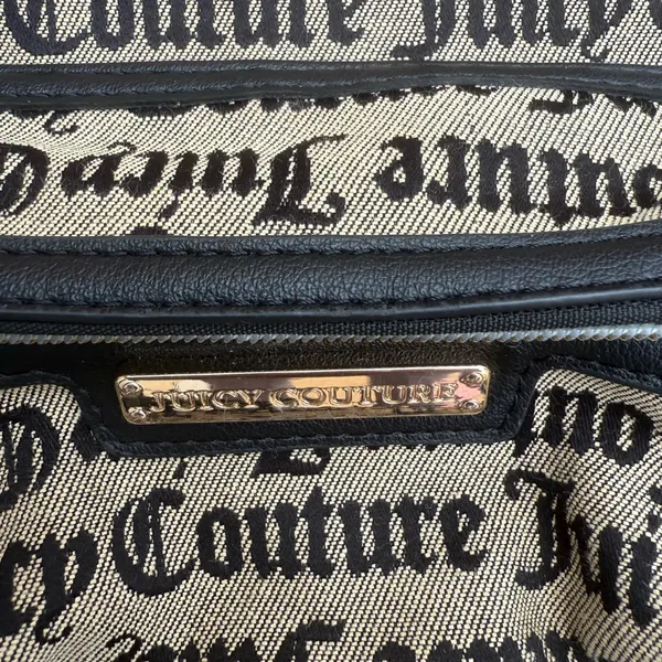 Juicy Couture Black and Cream Logo Backpack - Image 4