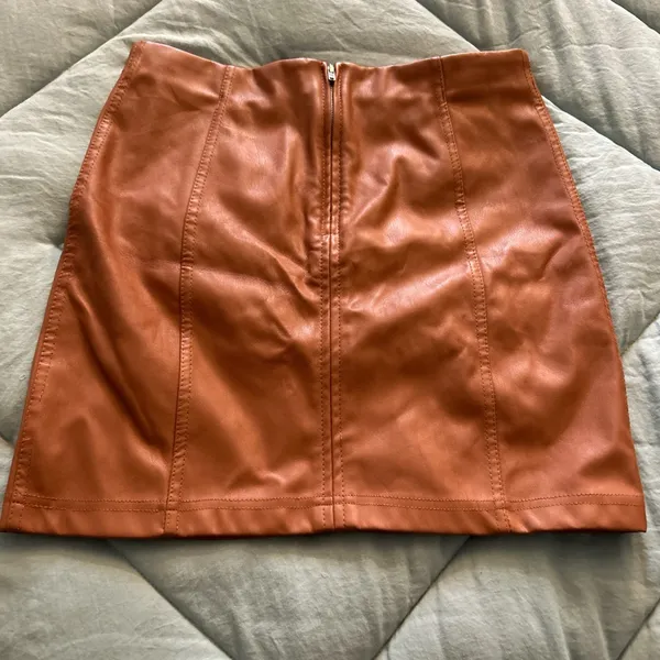 Altar'd State Tan leatherette skirt - Image 2