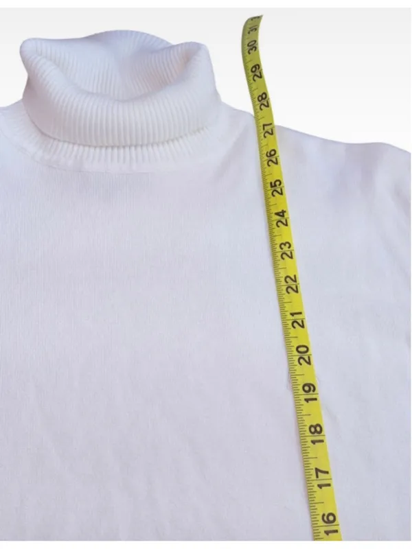 Women's Marc Asher White Turtleneck Sweater Size L - Image 4