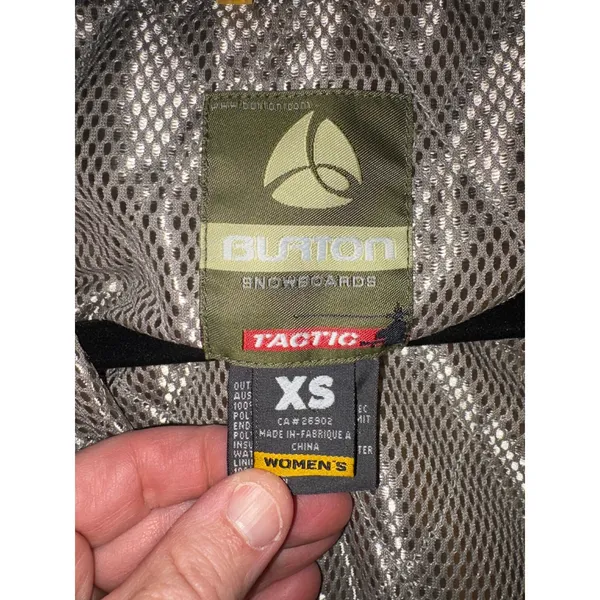 Burton‎ Tactic Snowboard Jacket Womens XS Yellow Black Ripstop Insulated Zip - Image 4