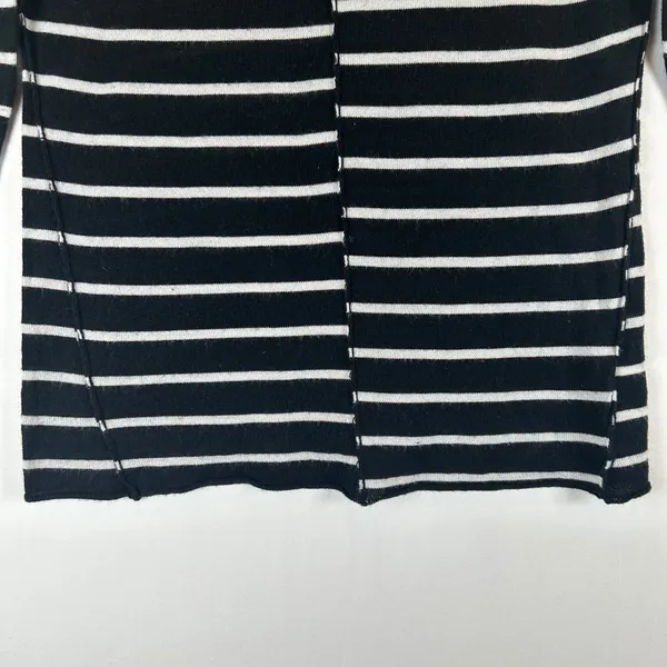 PAIGE Womens XS Merino Wool Blend Black White Striped Knit Sweater Long‎ Sleeve - Image 8