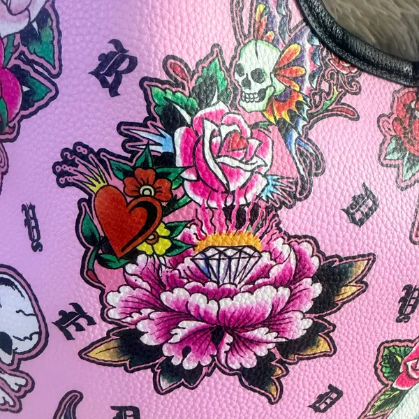 Ed Hardy Pink Skull Tattoo Tote Bag NWT - Y2K Biker Chic - Image 8