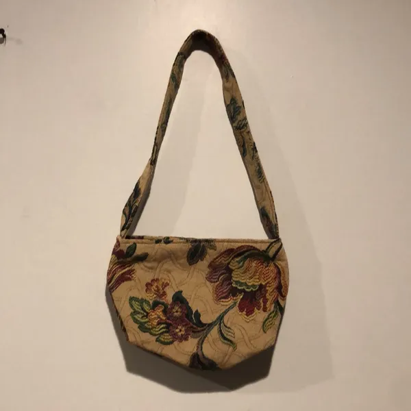 Vintage Carpet Tapestry Patterned Mini Bag Tan - Image 3