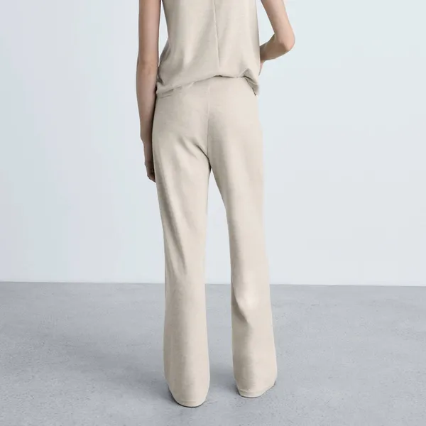 Mango MNG - light beige cream wool blend pants - Image 4