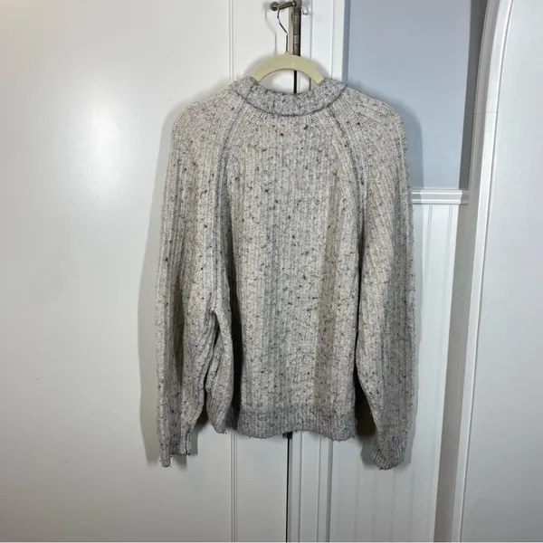 Madewell Ribbed Cotton-Blend Crew Neck Sweater Heather Dusk Grey Marl size small - Image 5