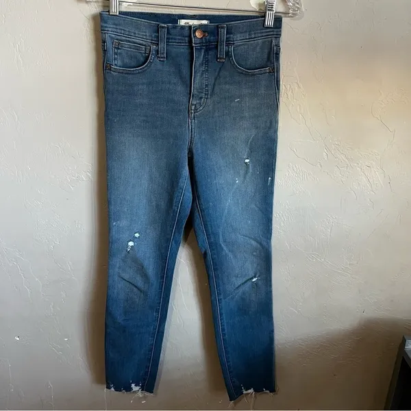 Madewell 10 in High Rise Skinny Raw Hem Denim‎ Jeans - Image 2