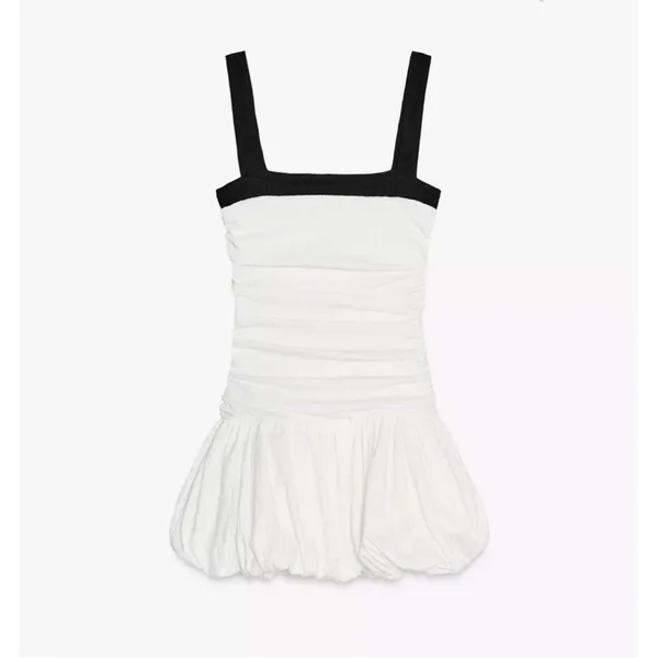 Zara White and Black Mini bubble Dress - Image 6