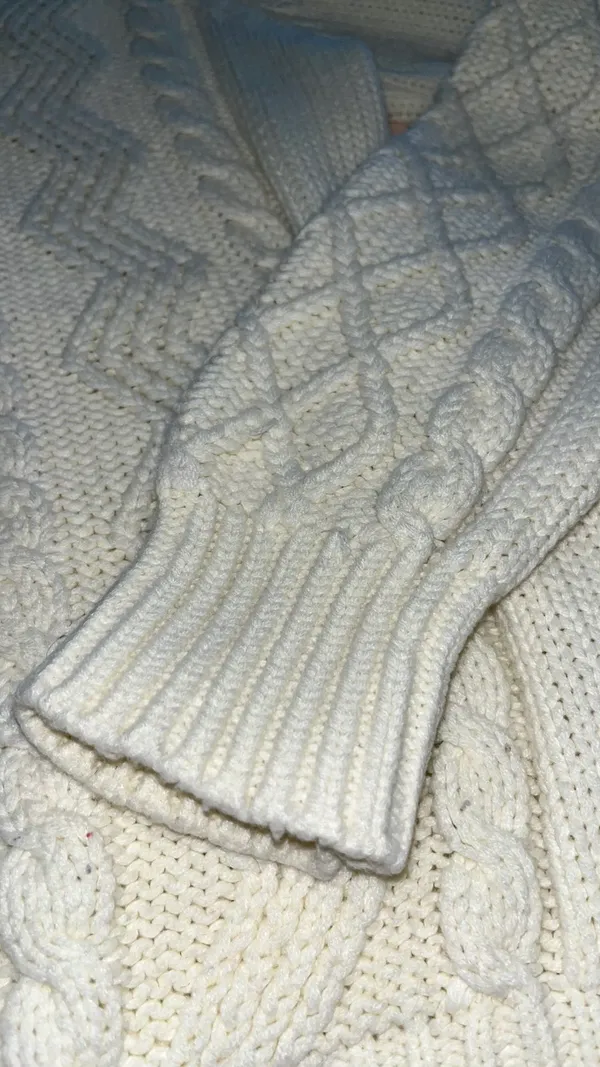 Cream Sweater Tan Size M - Image 3