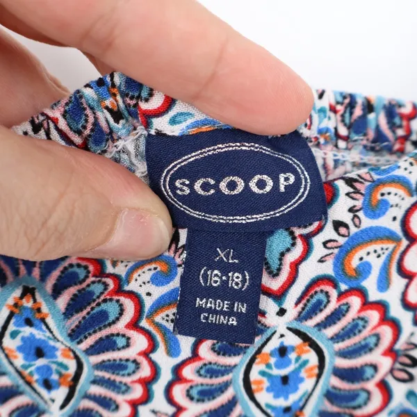 Scoop Jumpsuit Womens XL (16-18) Multi Fan Mosaic Smock Strap Side Pockets - Image 3