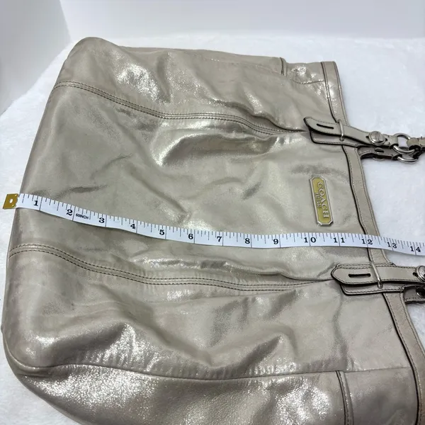 Coach Y2k Madison Gold Leather Tote Bag Purse Top Handle Satchel‎ - Image 10