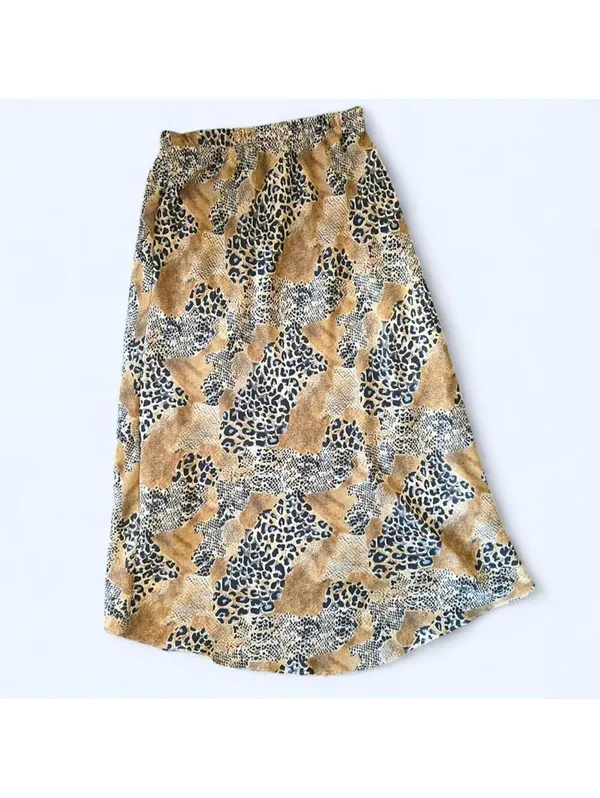 Vintage Y2K Leopard Print Boho Fairycore Indie Sleaze Midi Skirt Size Small 🤎 - Image 4