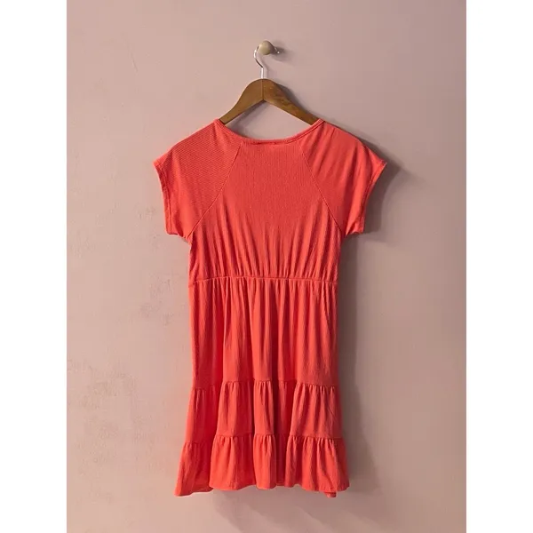 No Boundaries Reddish Pink Ribbed Summer Dress Size M - Image 2